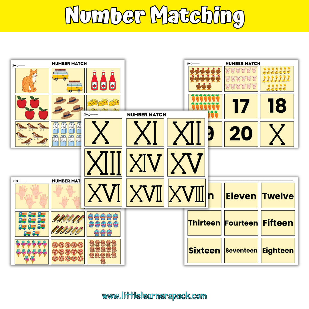 Preschool Number Learning Binder - Kindergarten and Pre-K Worksheets