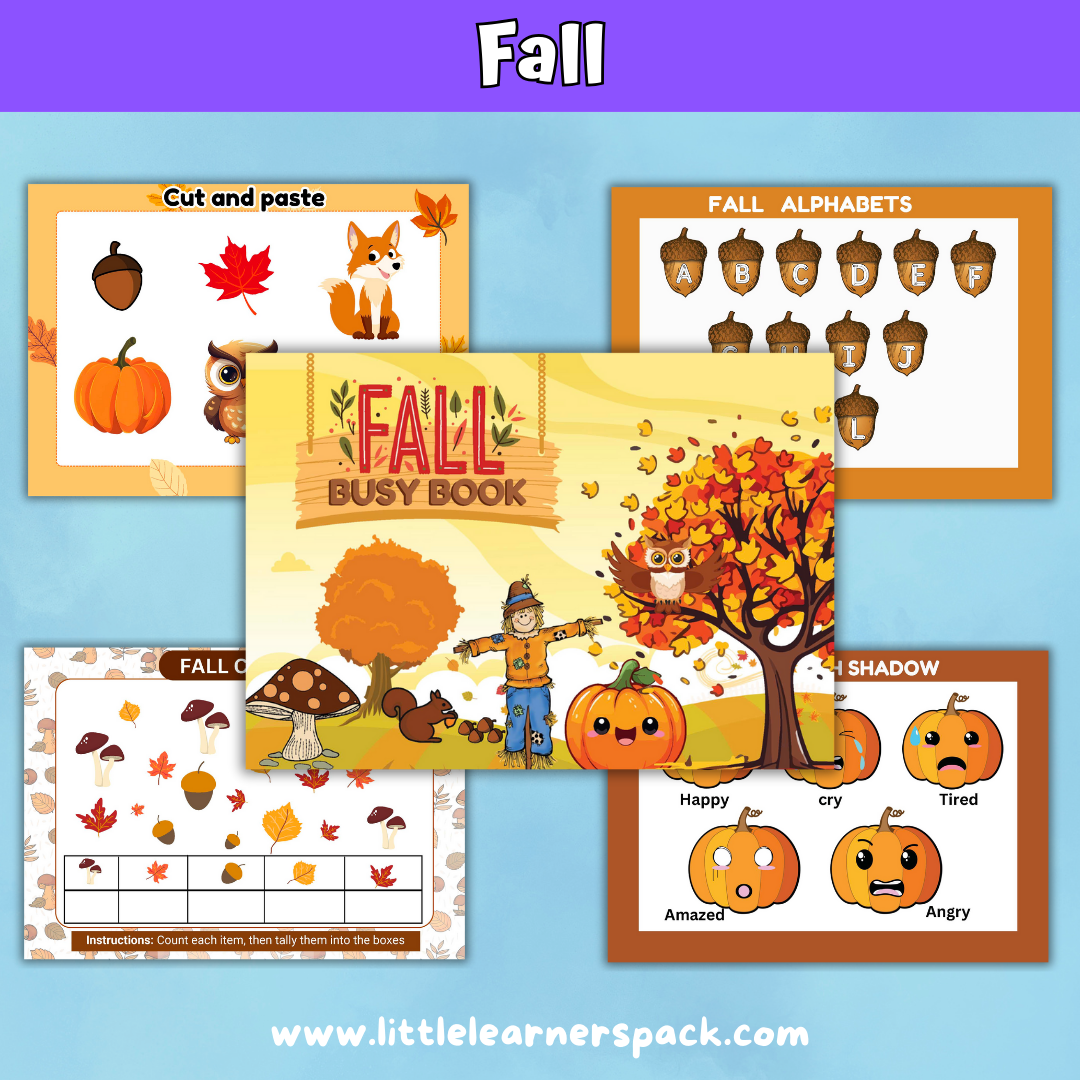 Preschool Activity Seasons Busy Book Bundle - Fall, Winter, Spring, Summer Busy Book