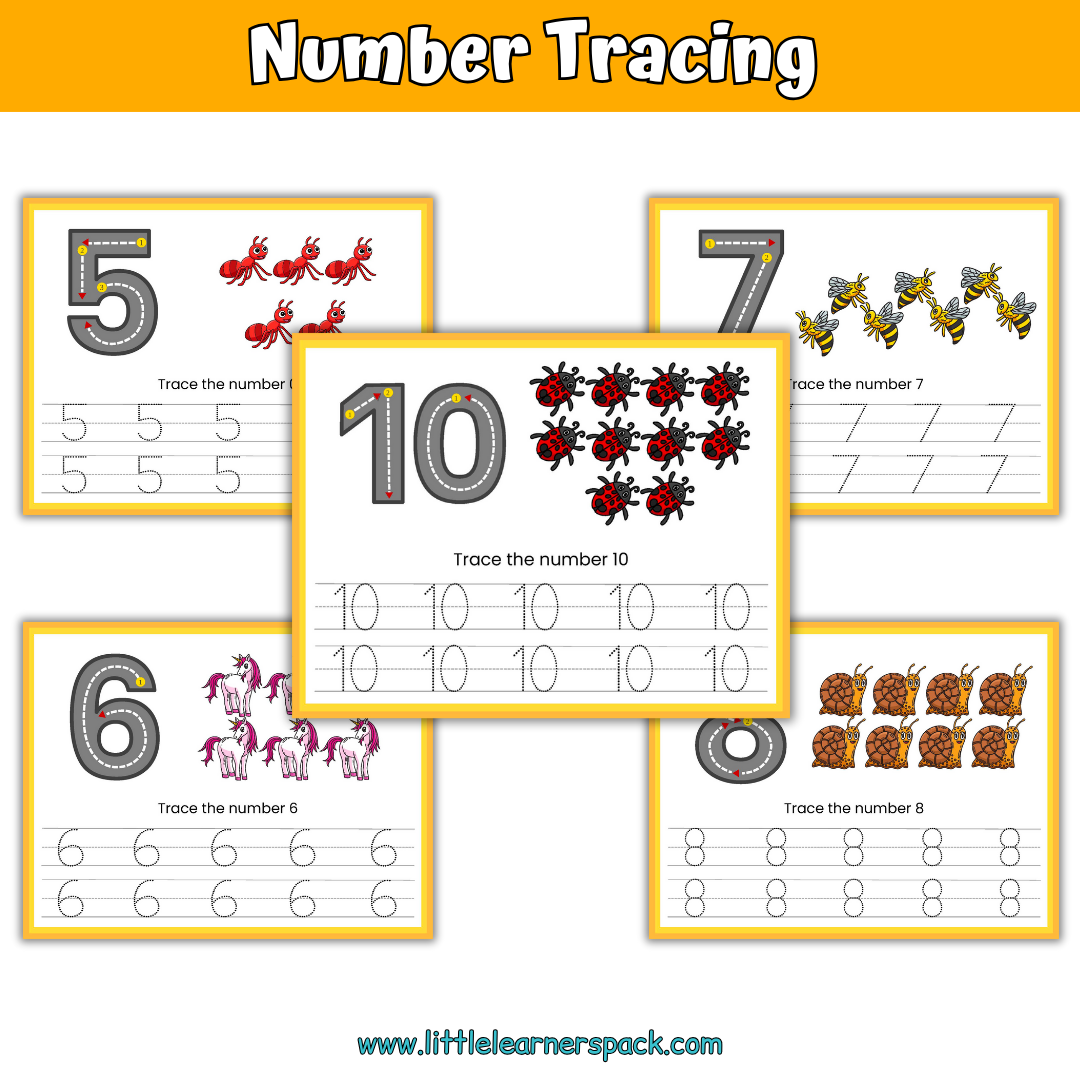 Preschool Number Learning Binder - Kindergarten and Pre-K Worksheets