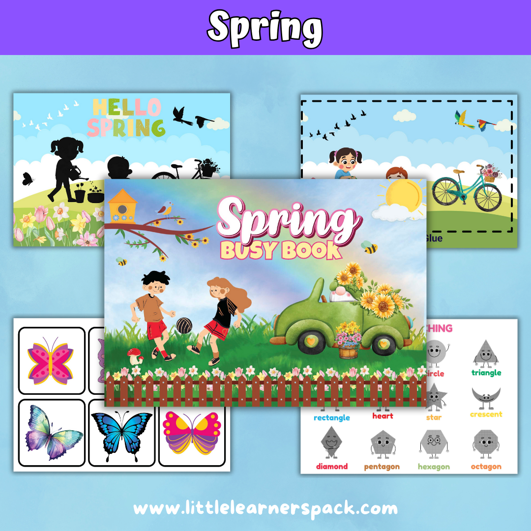 Preschool Activity Seasons Busy Book Bundle - Fall, Winter, Spring, Summer Busy Book