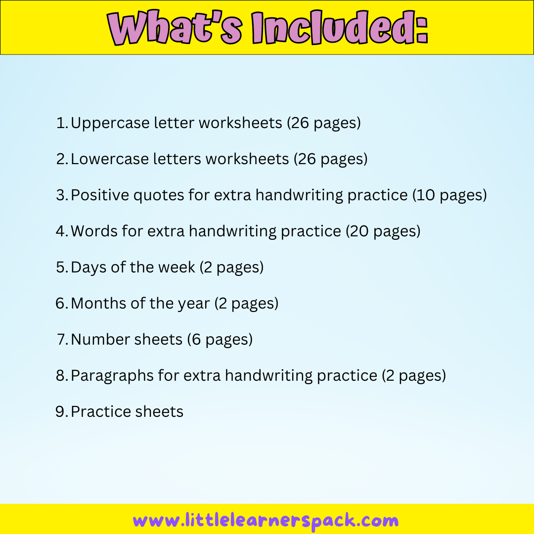 100-Page Neat Handwriting Workbook | Comprehensive Practice Guide for Letters, Words, and Sentences