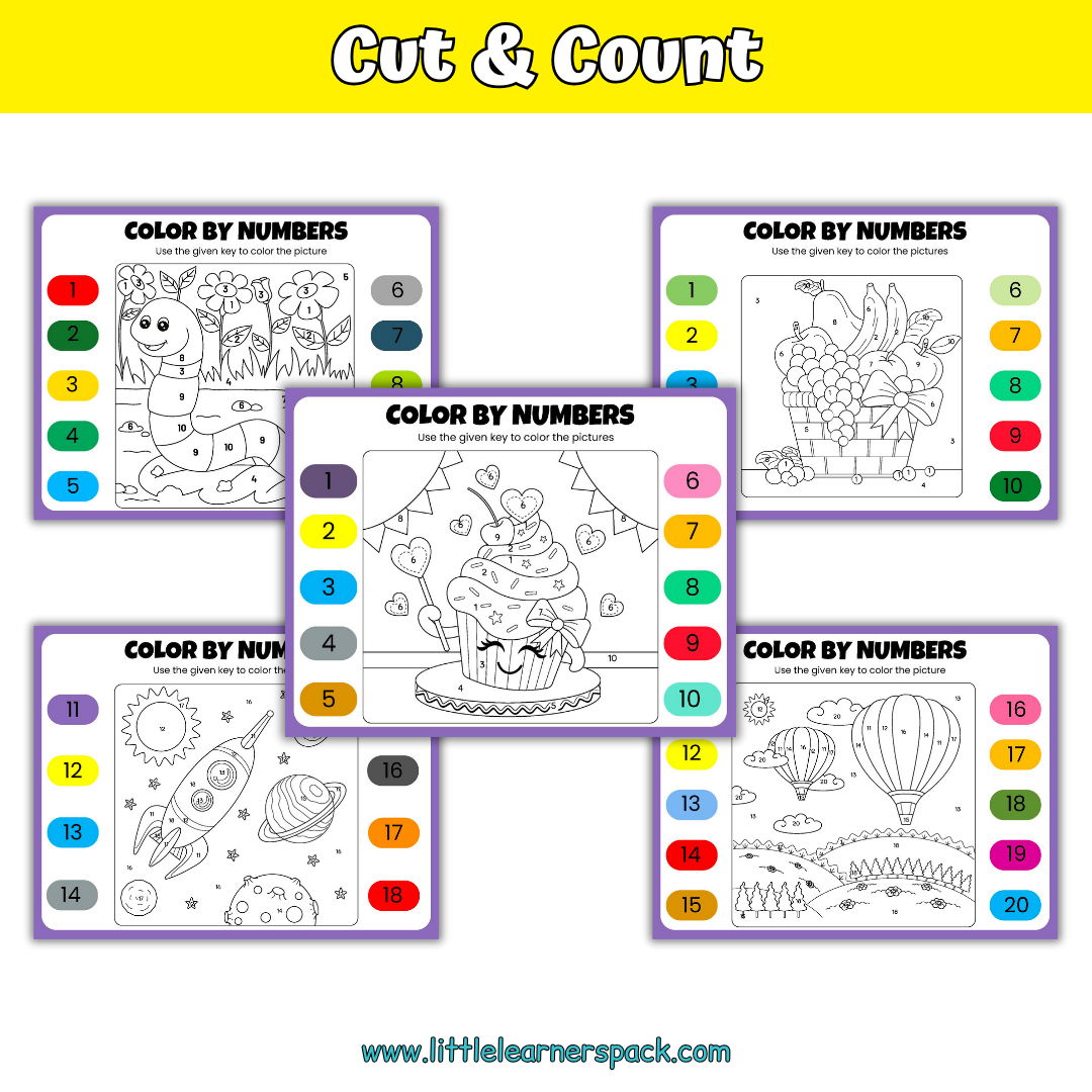 Preschool Number Learning Binder - Kindergarten and Pre-K Worksheets